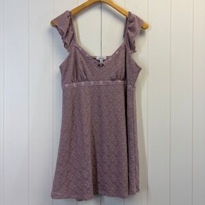 Stitch & Pine Coquette Babydoll Mini Dress Women Large Boho Chic Cottage Boho